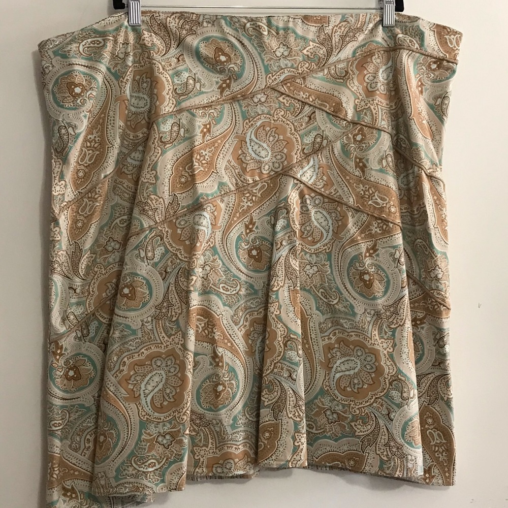 Paisley Neutrals A Line Skirt in Size 24